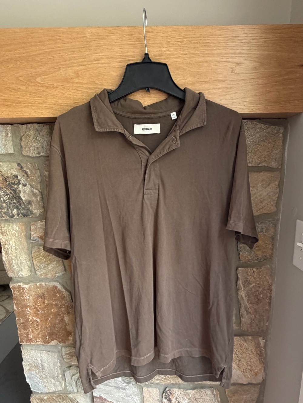Buck Mason Short-Sleeve Polo size XL olive green brown tint